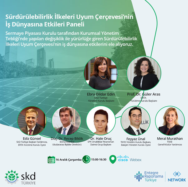 The panel of “The Effects of Sustainability Principles Compliance Framework on the Business World” will be held on December16th, in collaboration with ERTA and SKD Turkey. 